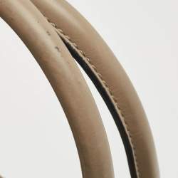 Pre Owned Tory Burch Grey Woven Patent and Leather Robinson Double Zip Tote