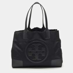 Tory Burch Black Nylon and Faux Leather Medium Ella Tote