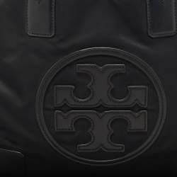 Tory Burch Black Nylon and Faux Leather Medium Ella Tote