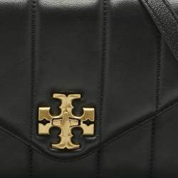 Pre Owned Tory Burch Black Quilted Small Leather Kira Top Handle Bag
