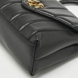 Pre Owned Tory Burch Black Quilted Small Leather Kira Top Handle Bag