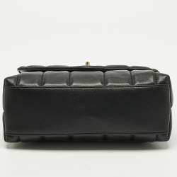 Pre Owned Tory Burch Black Quilted Small Leather Kira Top Handle Bag