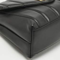 Pre Owned Tory Burch Black Quilted Small Leather Kira Top Handle Bag