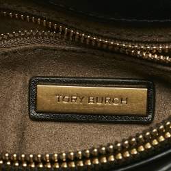 Pre Owned Tory Burch Black Quilted Small Leather Kira Top Handle Bag