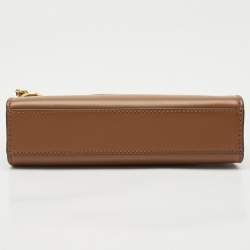 Tory Burch Brown Leather Petite Lee Radziwill Top Handle Bag