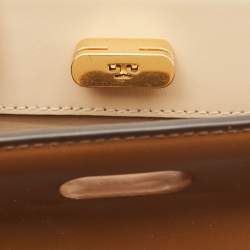 Tory Burch Brown Leather Petite Lee Radziwill Top Handle Bag