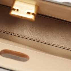 Tory Burch Brown Leather Petite Lee Radziwill Top Handle Bag