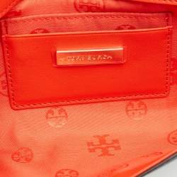 Tory Burch Navy Blue Leather Heart Clutch