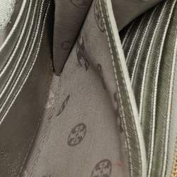 Pre Owned Tory Burch Silver Leather Robinson Wallet On Chain