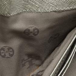 Pre Owned Tory Burch Silver Leather Robinson Wallet On Chain