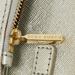 Pre Owned Tory Burch Silver Leather Robinson Wallet On Chain