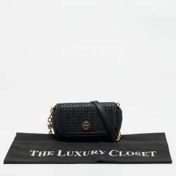 Pre Owned Tory Burch Black Quilted Leather Small Bryant Crossbody Bag