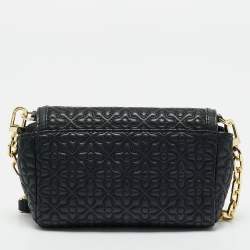 Pre Owned Tory Burch Black Quilted Leather Small Bryant Crossbody Bag