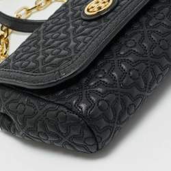 Pre Owned Tory Burch Black Quilted Leather Small Bryant Crossbody Bag