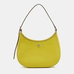 Pre Owned Tory Burch Yellow Leather Emerson Zip Shoulder Bag