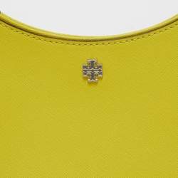Pre Owned Tory Burch Yellow Leather Emerson Zip Shoulder Bag