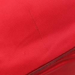 Pre Owned Tory Burch Red Leather and Nylon Tote