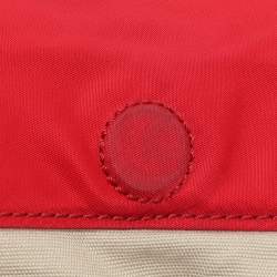 Pre Owned Tory Burch Red Leather and Nylon Tote