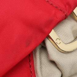 Pre Owned Tory Burch Red Leather and Nylon Tote