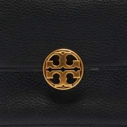 Pre Owned Tory Burch Black Leather Mini Chelsea Chain Shoulder Bag
