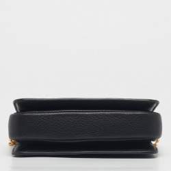 Pre Owned Tory Burch Black Leather Mini Chelsea Chain Shoulder Bag