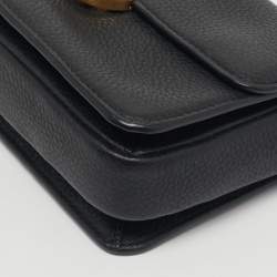 Pre Owned Tory Burch Black Leather Mini Chelsea Chain Shoulder Bag