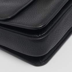 Pre Owned Tory Burch Black Leather Mini Chelsea Chain Shoulder Bag