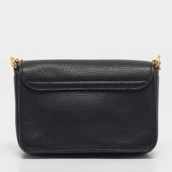 Pre Owned Tory Burch Black Leather Mini Chelsea Chain Shoulder Bag