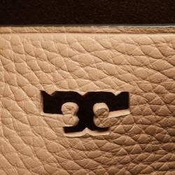 Pre Owned Tory Burch Sand Beige Leather McGraw Carryall Shoulder Bag