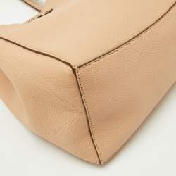 Pre Owned Tory Burch Sand Beige Leather McGraw Carryall Shoulder Bag