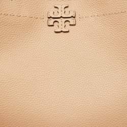Pre Owned Tory Burch Sand Beige Leather McGraw Carryall Shoulder Bag