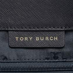 Pre Owned Tory Burch Navy Blue Saffiano Leather York Buckle Tote