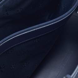 Pre Owned Tory Burch Navy Blue Saffiano Leather York Buckle Tote