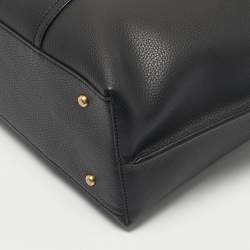 Pre Owned Tory Burch Black Leather Large Triple Compartment Perry Tote