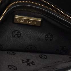 Pre Owned Tory Burch Black Leather Slim Diana Flap Clutch