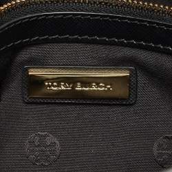 Pre Owned Tory Burch Black Leather Slim Diana Flap Clutch