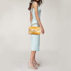 Pre Owned Tory Burch Multicolor Leather Small Patchwork Kira Top Handle Bag