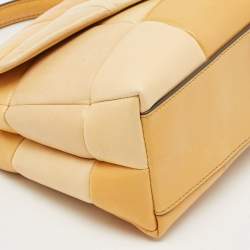 Pre Owned Tory Burch Multicolor Leather Small Patchwork Kira Top Handle Bag