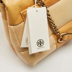 Pre Owned Tory Burch Multicolor Leather Small Patchwork Kira Top Handle Bag