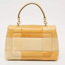 Pre Owned Tory Burch Multicolor Leather Small Patchwork Kira Top Handle Bag