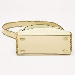 Pre Owned Tory Burch Multicolor Leather and Suede Small Whipstitch Lee Radziwill Top Hande Bag