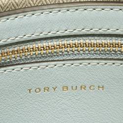 Pre Owned Tory Burch Multicolor Leather and Suede Small Whipstitch Lee Radziwill Top Hande Bag