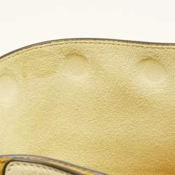 Pre Owned Tory Burch Multicolor Leather and Suede Small Whipstitch Lee Radziwill Top Hande Bag