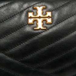 Pre Owned Tory Burch Black Quilted Leather Kira Camera Shoulder Bag