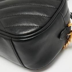 Pre Owned Tory Burch Black Quilted Leather Kira Camera Shoulder Bag