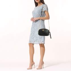 Pre Owned Tory Burch Black Quilted Leather Kira Camera Shoulder Bag