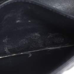 Pre Owned Tory Burch Navy Blue Quilted Leather and Tweed Trim Fleming Shoulder Bag