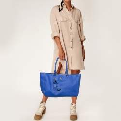 Pre Owned Tory Burch Blue Leather Roslyn Tote