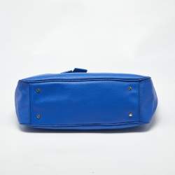 Pre Owned Tory Burch Blue Leather Roslyn Tote