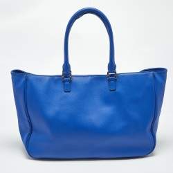 Pre Owned Tory Burch Blue Leather Roslyn Tote